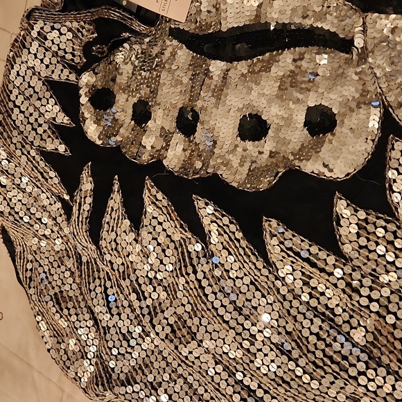 SILVER & BLACK SEQUINED **BUTTERFLY** WOMENS TOP - NEW - Picture 8 of 8